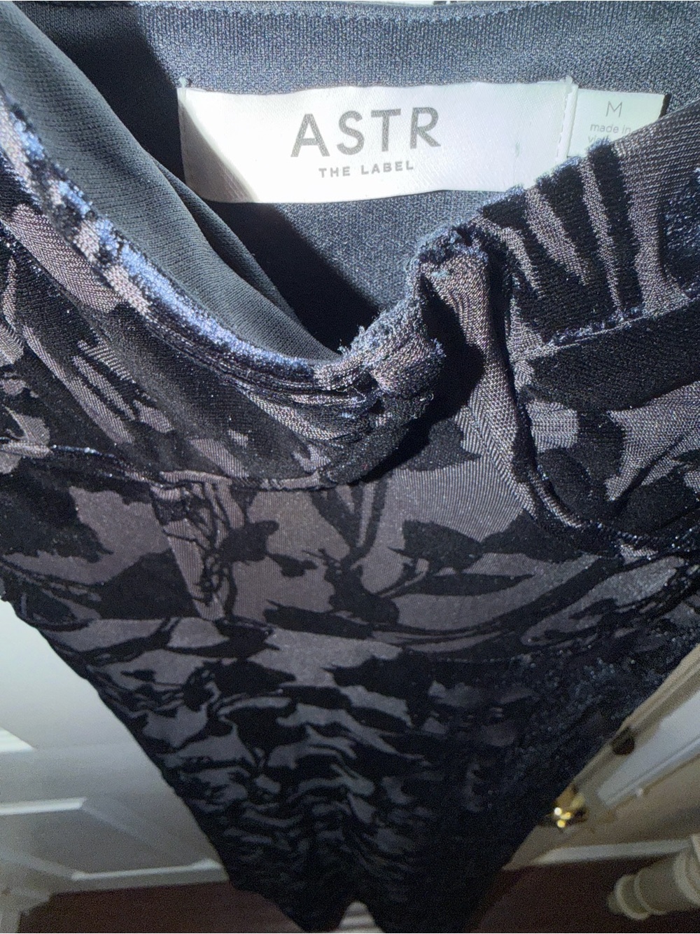 Astr Velvet Burnout Dark Blue Looks Black Maxi Slip Dress - Picture 3 of 5